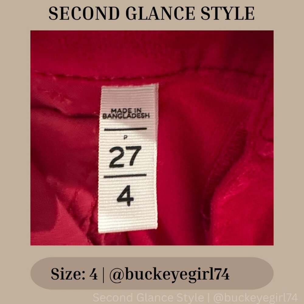 LOFT Women’s SZ 4 Red Velvet Corduroy Skinny Pants Stretch - Picture 3 of 7